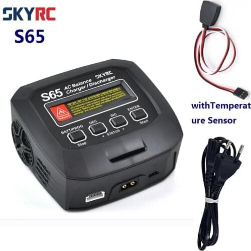 SKYRC S65 AC Balance Charger 10W Discharger 65W 6A Smart Charger with Temperature Sensor for LiPo/LiFe/Lilon/NiMH/NiCd/PB/LiHV
