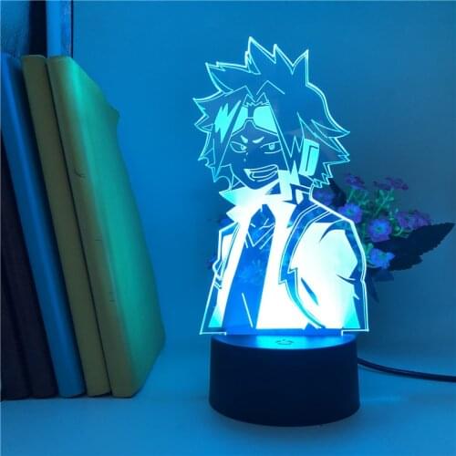 Boku no Hero Academia DENKI KAMINARI Anime Led Lampara Night Lights MY HERO ACADEMIA 3D Light For Home Decoration Kids Gifts