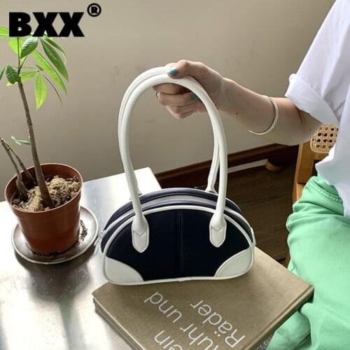 [BXX] Simple PU Leather Bags For Women 2021 Summer Branded Shoulder Bag Handbags Trending Luxury Ladies Travel Hand Bag HU330