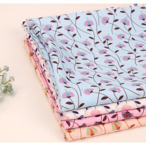 Flowers Pattern Polyester Fabric By The Meter Fabric Sheets For Sewing Clothes Dresses Hand-Sewing Textile Supplies 45*145cm 1pc
