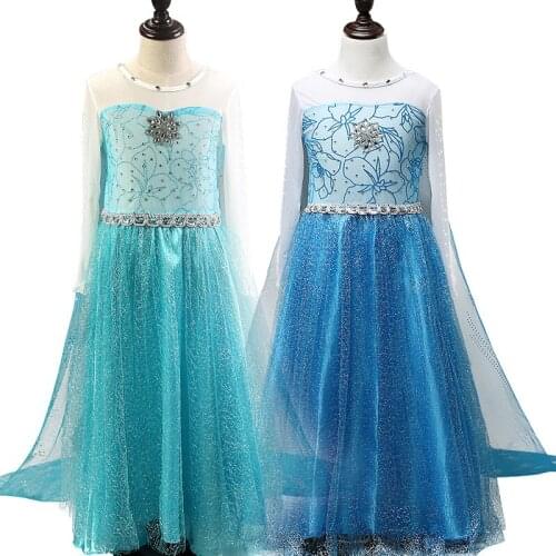 Fancy Baby Girl Princess Dresses for Girls Elsa Costume Long Sleeve Halloween Children Dresses Kids Snow Queen Cosplay Clothing