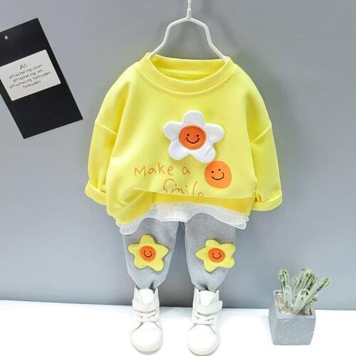 Newborn Baby Girl Clothes Fashion Long Sleeved T-shirts Tops + Leggings 2PCS Infant Clothing Outfits Kids Bebes Jogging Suits