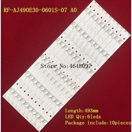10 PCS/set 6LED 493mm LED backlight strip for LC-49CUGB362KS LC-49CUF8372ES LC-49CUF8472ES RF-AJ490E30-0601S-07 A0 LY.4KE02G001
