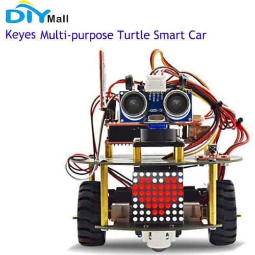 Keyes Multi-purpose Turtle Smart Car for Arduino STEM Obstacle Avoidance Ultrasonic Following IR Remote Control Programming