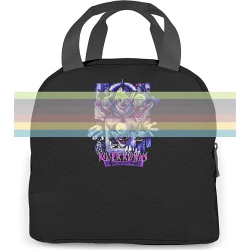Killer Klowns from Outer Space v2 Black Hip Hop Print women men Portable insulated lunch bag adult