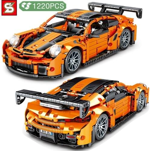 SY BLOCK Technical Famous Racing Building Block ideas MOC Sports Car Childrens Educational Bricks Toys For Boys Birthday Gift