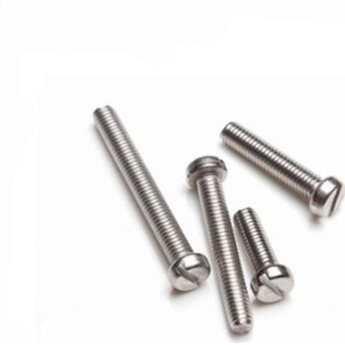 10/50pcs M2 M2.5 M3 M4 M5 M6 304 A2-70 stainless steel GB65 Slotted Cap Head Slot Column Round Cheese Head Screw Bolt