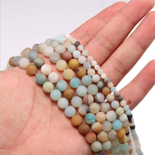 Natural Colorful Amazonite Stone Beads Round Loose Spacer Beads For DIY Jewelry Making Bracelets Necklace 15inches 4/6/8/10/12mm
