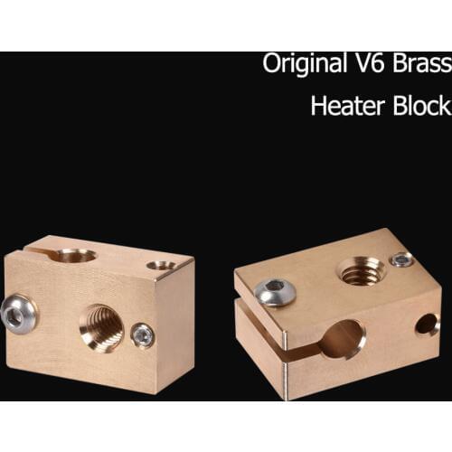 V6 Heater Block Brass 3D Printer Parts For E3D Hotend J-head Extruder Sensor Cartridges PT100 To V6 Nozzle Titan