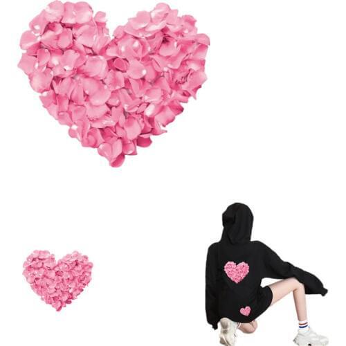 Patches Heart Flowers parches ropa termoadhesivos stranger things appliques for clothing stickers iron on clothes free shipping