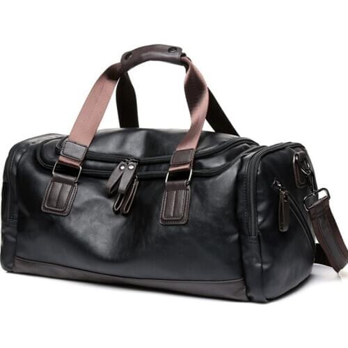 New Casual PU Leather Travel Duffel Bag Large Capacity Travel Bags Men Messenger Handbags 2020 New