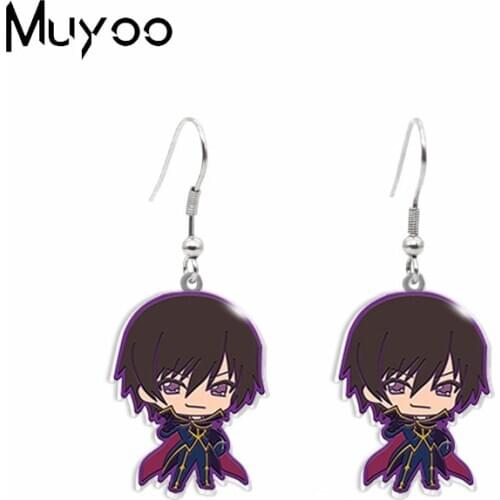 New Cute Kawaii Code Geass Anime Cartoon Acrylic Epoxy Resin Fish Hook Earrings Gifts
