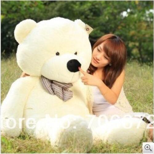 New stuffed white teddy bear Plush 160 cm Doll 63 inch Toy gift wb8415