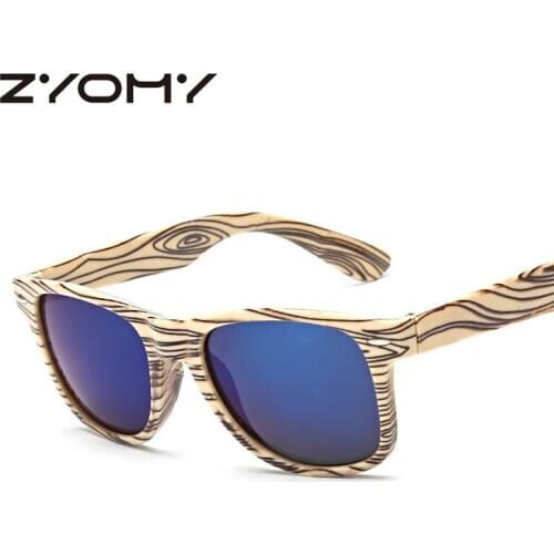 Q Vintage Retro Glasses Driving Goggles Men Sunglasses Wood Grain Square Brand Designer Women Eyewear Oculos de sol