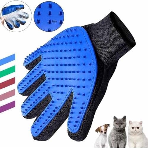 Cat Pet Grooming Deshedding Brush Gloves Effective Cleaning Back Massage Animal Bathing Fur Hair Removal Dog Combs Cat Brush Pet