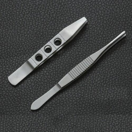 Stainless steel eyelash tweezers medical eyelash curler eyebrow trimming grafting false eyelashes straight round head ophthalmic