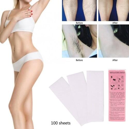 100Pcs Hair Removal Waxing Strips Nonwoven Body Cloth Hair Remove Waxing Papers Depilatory Beauty Tool Drop Shipping
