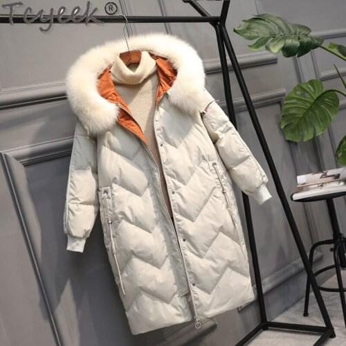 Down Womens Jacket Woman Down Coat Female White Duck Down Jackets Winter Parkas Big Faux Fur Hooded Coats Mujeres Abrigos 2202