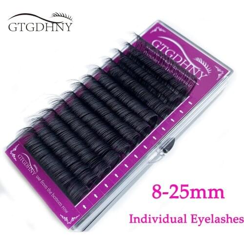 12 Lines Individual Eyelash Extension 8-25mm Faux Mix Classic Natural Long Eye Lashes Korea Silk Volume Handmade Lash Supplies