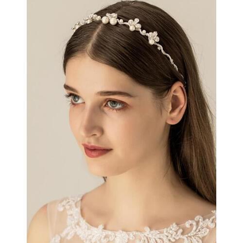 Silver Rhinestone Wedding Headband Tiara Crystal Headpiece Bridal Hair Accessories for Bride Women