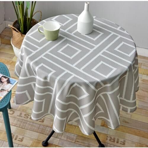 Nordic Geometric Polyester Waterproof Round Tablecloth Kitchen Tablecloths Dining Table Cloth Home Table Cover For Parties
