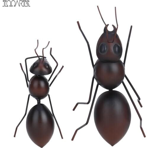 Tooarts Ant Ornaments Iron Animals Wall Art Ornament Mini insect Garden Micro Landscape Photography Props