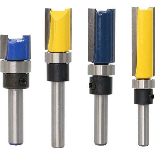 8mm Shank Template Trim Hinge Mortising Router Bit Straight End Mill Trimmer Cleaning Flush Tenon Milling Cutter for Woodworking