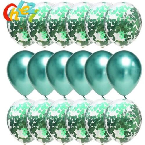 Green Balloons Confetti balloons Set Chrome ballon Birthday decor Party Wedding Decoration Wedding Anniversary globals Metallic