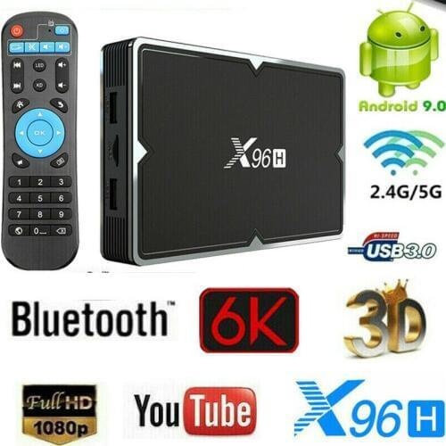 X96H 6K Android 9.0 4+32G Quad Core Smart TV BOX Bluetooth WIFI 64Bit H.265 Media Player