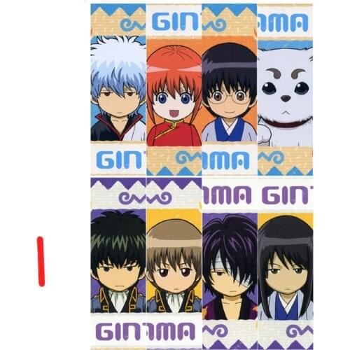 8pcs/Sheet Anime GINTAMA Bookmarks Waterproof Transparent PVC Plastic Bookmark Colorful Kids Cartoon Book Marks Bookmarkers