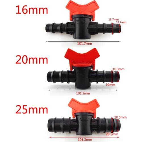 1/2 3/4 Garden Watering Hose Tap Garden PE Hose Waterstop Connector Cranes 16mm 20mm 25mm Dn15 Dn20 Irrigation Water Valv