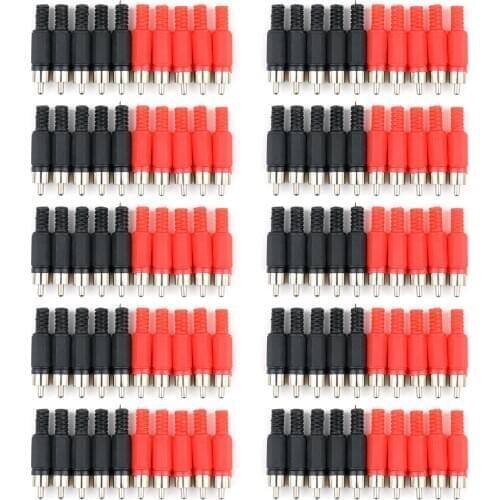 Areyourshop 100 Pcs RCA Plug Solder Type Audio Cable Connector