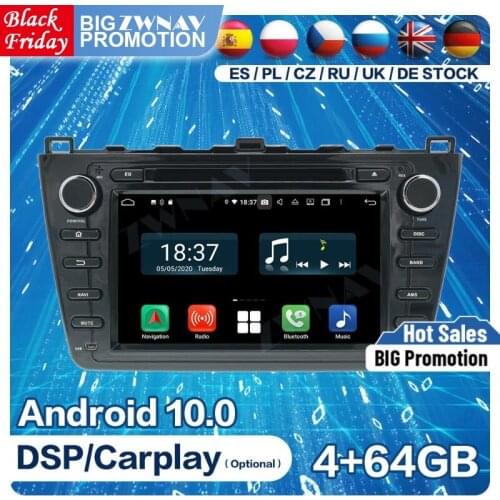 2 DIn Carplay 128GB Android Screen For Mazda 6 Atenza 2008 2009 2010 2011 2012 Multimedia Audio Stereo Radio Receiver Head Unit