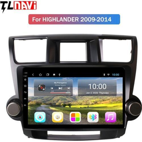 2G RAM 10.1 Inch HD Full Touch Screen Android 9 GPS Navigation for Toyota highlander 2009-2014 Stereo System