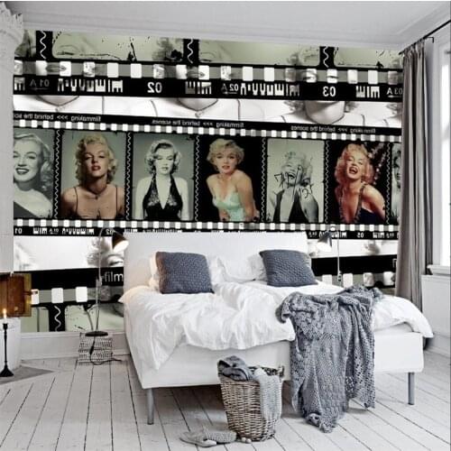 Custom Nostalgic Film Version The Monroe 3D Photo Wallpaper for Restaurant Bar Industrial Decor Background Mural Wall Paper 3D