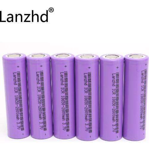 6PCS 18650 Rechargeable Batteries 3.7v Battery Rechargeable Li-ion Batteries 18650 Battery for Led Flashlight 2600MAH Capacity