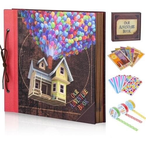 12x12 Inch Our Adventure Book Scrapbook Album, Wedding Anniversary Photo Album, Up House Cover, 60 Pages