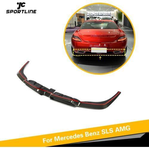 Auto Car Rear Bumper Diffuser Lip Spoiler for Mercedes-Benz SLS Class SLS63 AMG 2010 - 2013 Carbon Fiber Car Spoiler