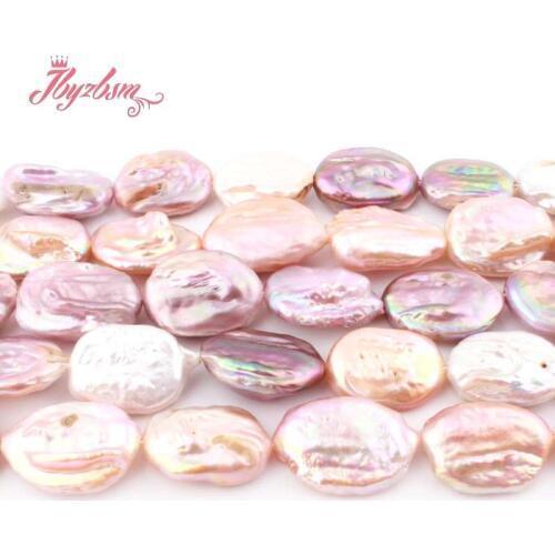 Natural Pearl Freshwater Oval Edsion Stone Beads For Woman Gift Necklace Bracelet DIY Jewelry Making Loose 15x20mm Strand 15"