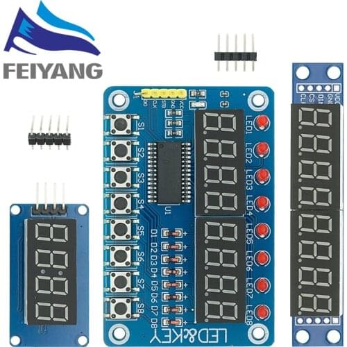 10PCS TM1637 4 Bits/TM1638/MAX7219 8 bit Digital LED Display Module 7 Segment 0.36Inch Clock RED Anode Tube Four Serial Driver