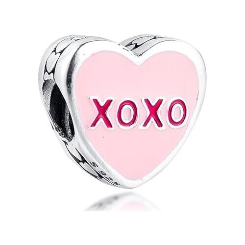 CKK Fit Pandora Bracelets Candy Hearts Charms Silver 925 Original Beads for Jewelry Making Sterling Silver Berloque