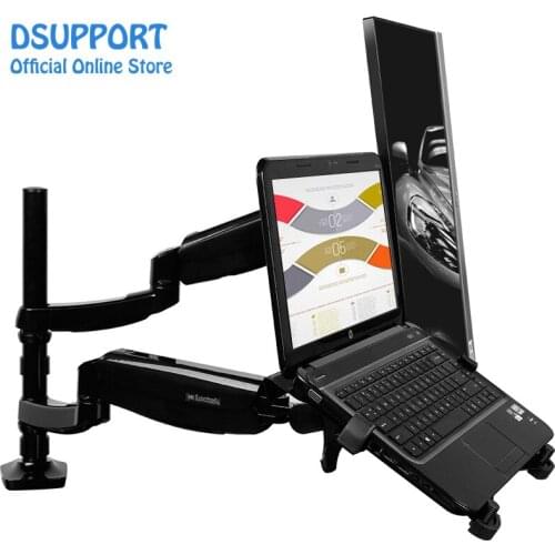 D5F2 Dual Use Notebook/ Laptop Mount Arm + Monitor Holder Lapdesk for Laptop within 17.3 inch and 10"-27" Monitor
