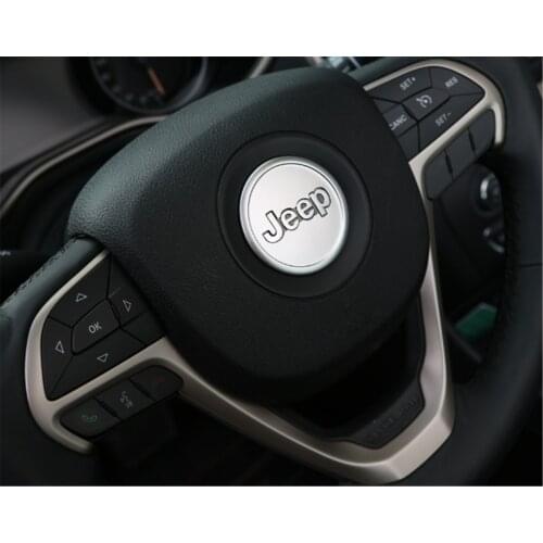 ALU Steering Wheel Decorative Cover Trim Sticker for Jeep Grand Cherokee 2011+ Stylish Car Accessories Interior Decoration