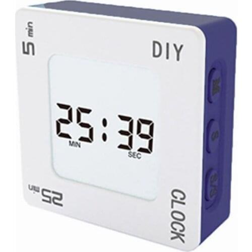 DIY Time Management Pomodoro Timer Creative Square Alarm Clock for Students R9JF