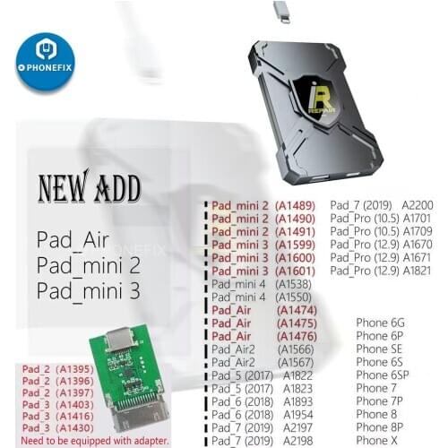 IRepair P10 Purple Screen Adapter for ipad 2/3 for Mini DFU Box No Disassembly Required Hard Disk SN Reading Writing Unbind Wifi