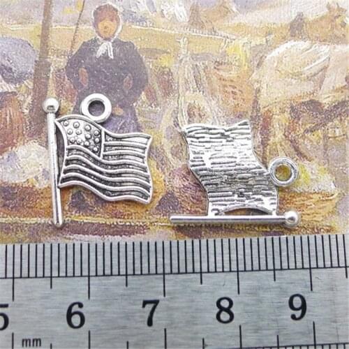 USA Flag America Charm Pendants Jewelry Making Finding DIY Bracelet Necklace Earring Accessories Handmade 5pcs