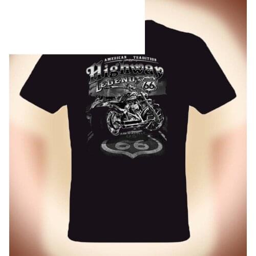 New Fashion Summer Men Brand Clothing Summer Tops Hip Hop Tee-Shirt Motard Route 66,Highway Legendonline Tshirt Design