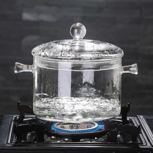 Heat Resistant Borosilicate Glass Soup Pot Stockpot Transparent Soup Cooker Boil Water Instant Noodles Porridge Cooker Stock Pot