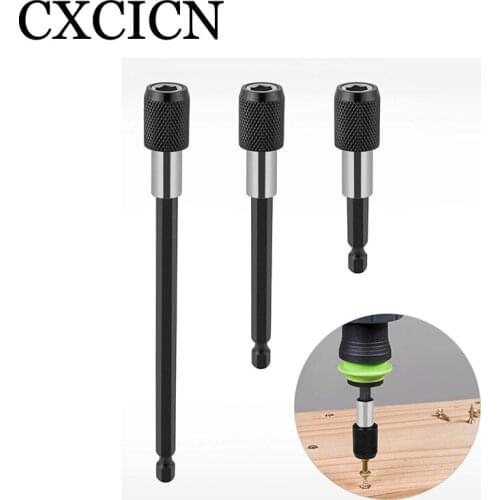 3 Pieces Magnetic Extension Chuck Adapter with 1/4 Inch Hex Shank Socket Screwdriver Bit Holder Kit for Screws Nuts