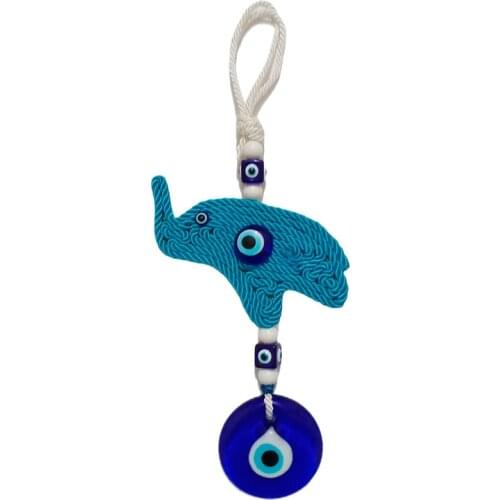 Colorful Elephants Hand-Woven Macrame Pendant Ornament Wall Hanging Decoration Baby Door Living Room Garden Decor Evil Eye